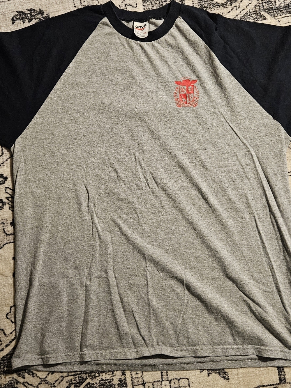 Vintage School of Rock t-shirt with 3/4 raglan sleeves.